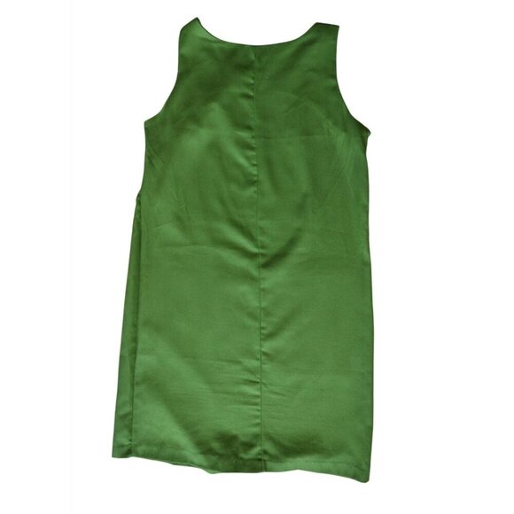 Vintage 60s Handmade Dark Olive Green Womens Shift Dress Size Small Earth Girl - Picture 9 of 10